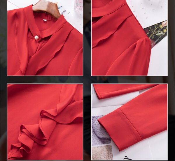 Business Office Blouse Beauty Salon Front Desk Professional Wear Shirt - Image 6