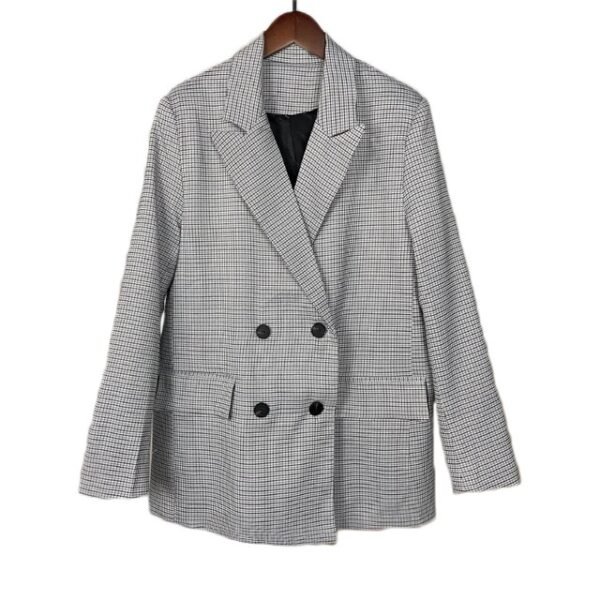 Spring Blazer Women Double Breasted Oversized - Image 2