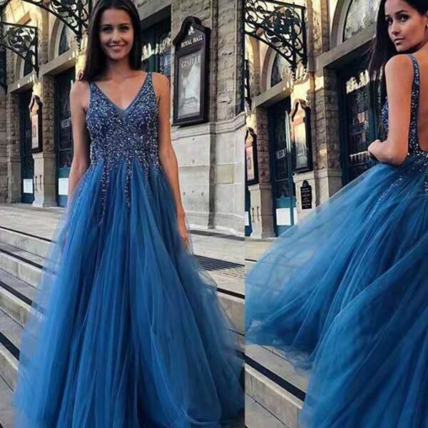 Deep V Club WeDDing DreSS Slim Women DreSSeS Office Printing - Image 2