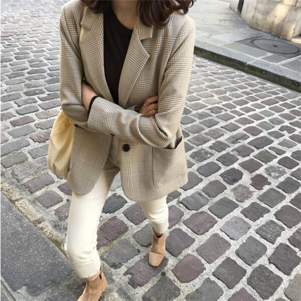 Retro plaid blazer - Image 4