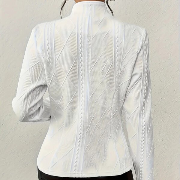 Women's Elegant Textured Open Front Business Casual Work Office Blazer Jacket Suit - Image 5