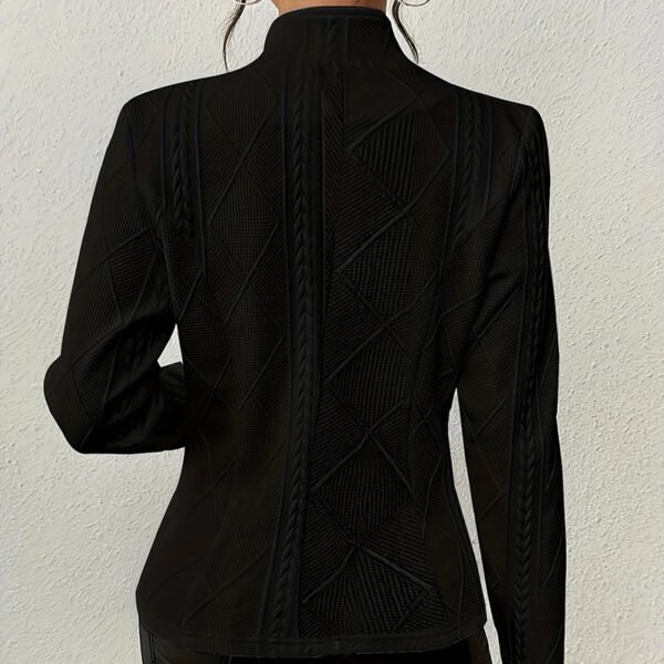 Women's Elegant Textured Open Front Business Casual Work Office Blazer Jacket Suit - Image 10