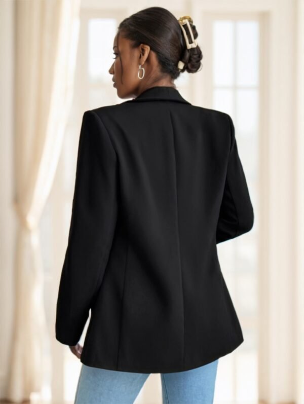 Women Simple Commuter Shawl Collar Solid Color Blazer Jacket - Image 4