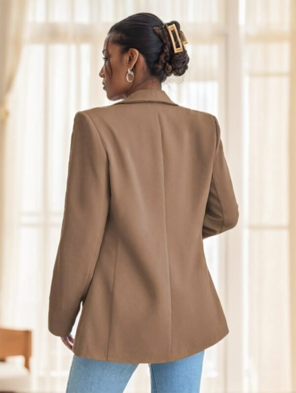 Women Simple Commuter Shawl Collar Solid Color Blazer Jacket - Image 6