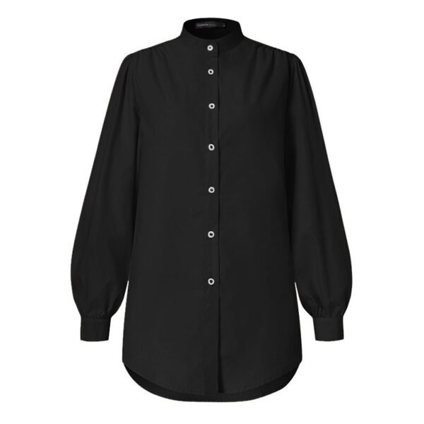 New Women's Bubble Long-sleeved Shirt Turtleneck Loose Office Top Shirt - Image 2