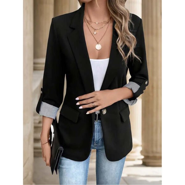Women's Casual Blazers Open Front Long Sleeve Work Office Suit Jackets Blazer Business Casual Outfits - Image 3