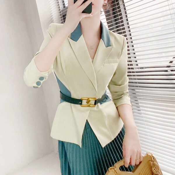 High-end Green Suit Suit Pleated Skirt Two-piece Set - Image 4