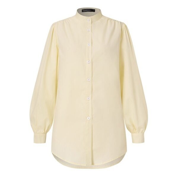 New Women's Bubble Long-sleeved Shirt Turtleneck Loose Office Top Shirt - Image 6