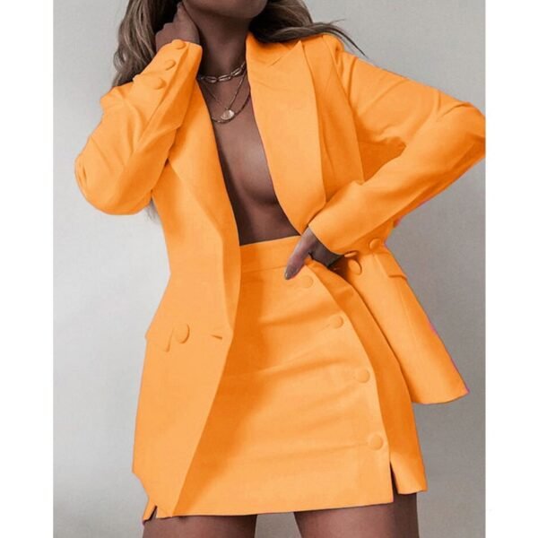Solid Color Suit Short Skirt Two-piece Set Women's New - Image 4