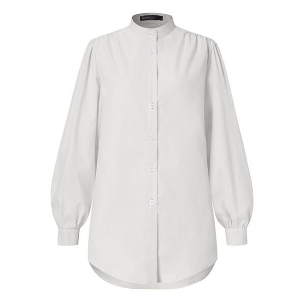 New Women's Bubble Long-sleeved Shirt Turtleneck Loose Office Top Shirt - Image 5