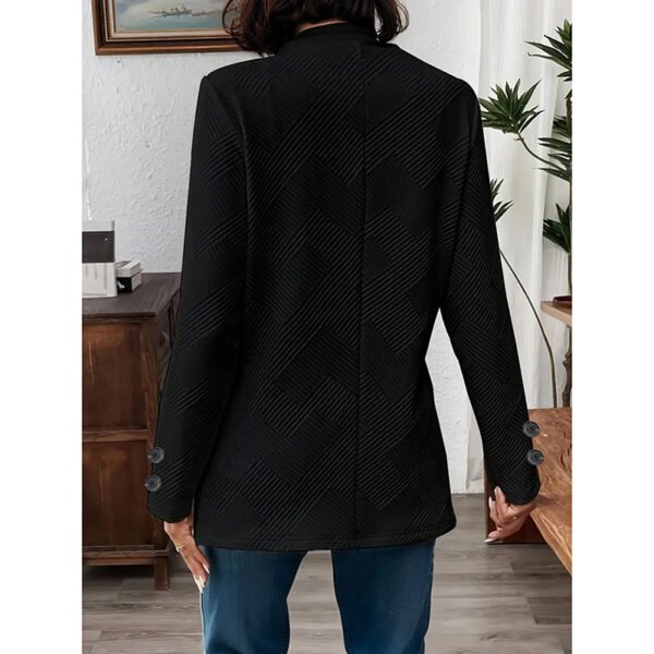 Women's Casual Business Open Front Cardigan Coat Long Sleeve Notch Collar Office Blazer Jacket - Image 8