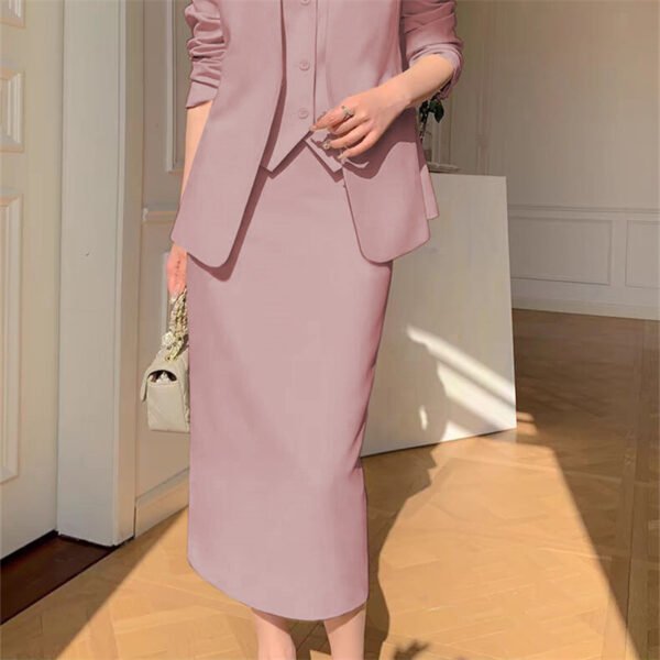 Slimming Loose-fitting Casual Suit Skirt Two-piece Set - Image 4