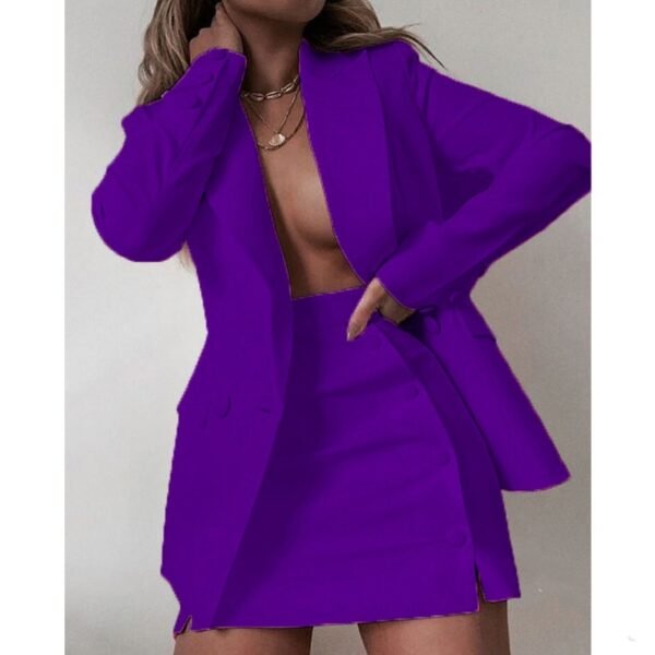 Solid Color Suit Short Skirt Two-piece Set Women's New - Image 10