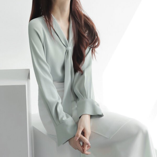 Women's Office Chiffon Commuting Elegant White Shirt - Image 3