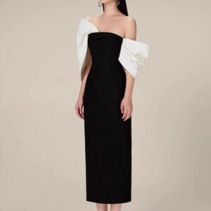 Big Bow Dress Socialite High Waist Office Lady Sheath Skirt