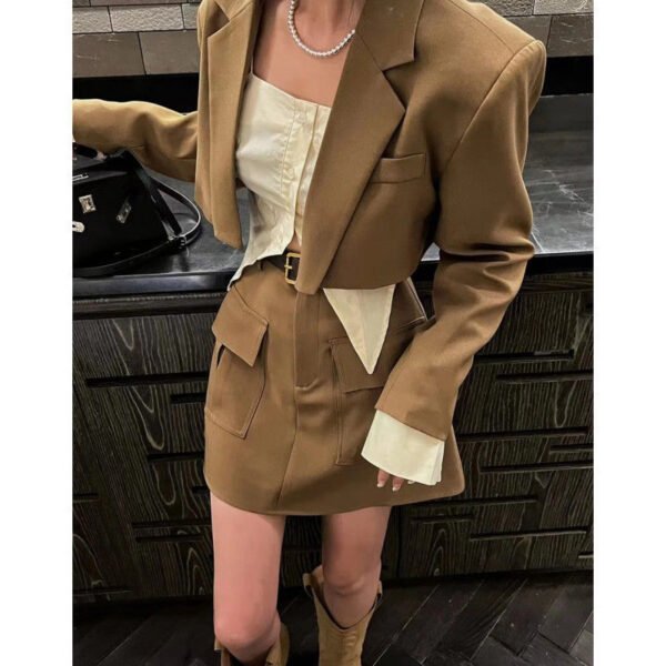 Early New Style Style Set Sense Western Style Slimming Suit Jacket Skirt Elegant Outfit - Image 5