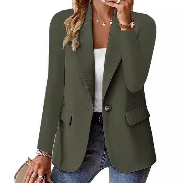 Fashion Casual Women Blazer Long-sleeved Solid Color Casual Cardigan Small Suit Jacket For Women Elegant Office Lady Outerwear - Image 4
