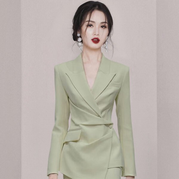 High-grade Retro Pleated Suit Suit Women - Image 4