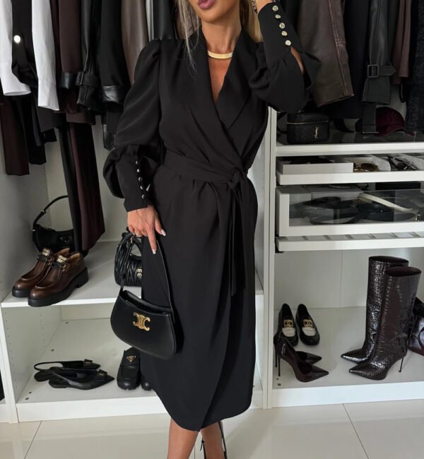 Long Sleeve Commuter Office Dress Women - Image 7