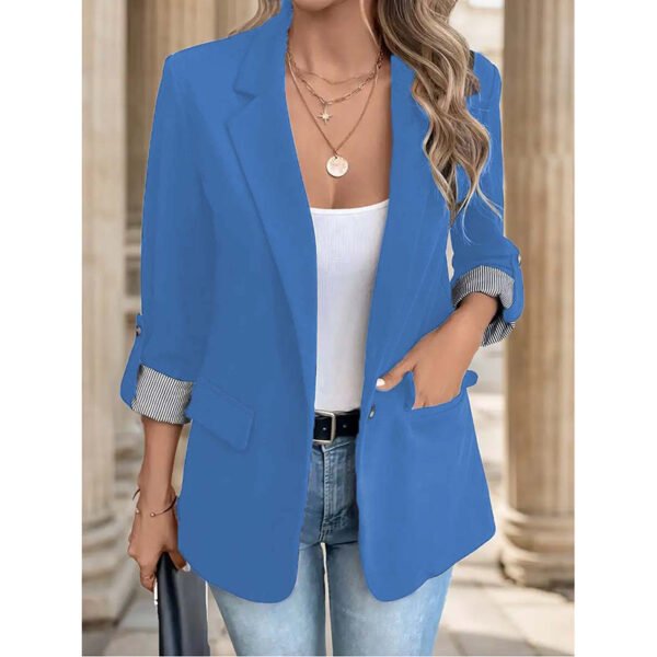 Women's Casual Blazers Open Front Long Sleeve Work Office Suit Jackets Blazer Business Casual Outfits - Image 9